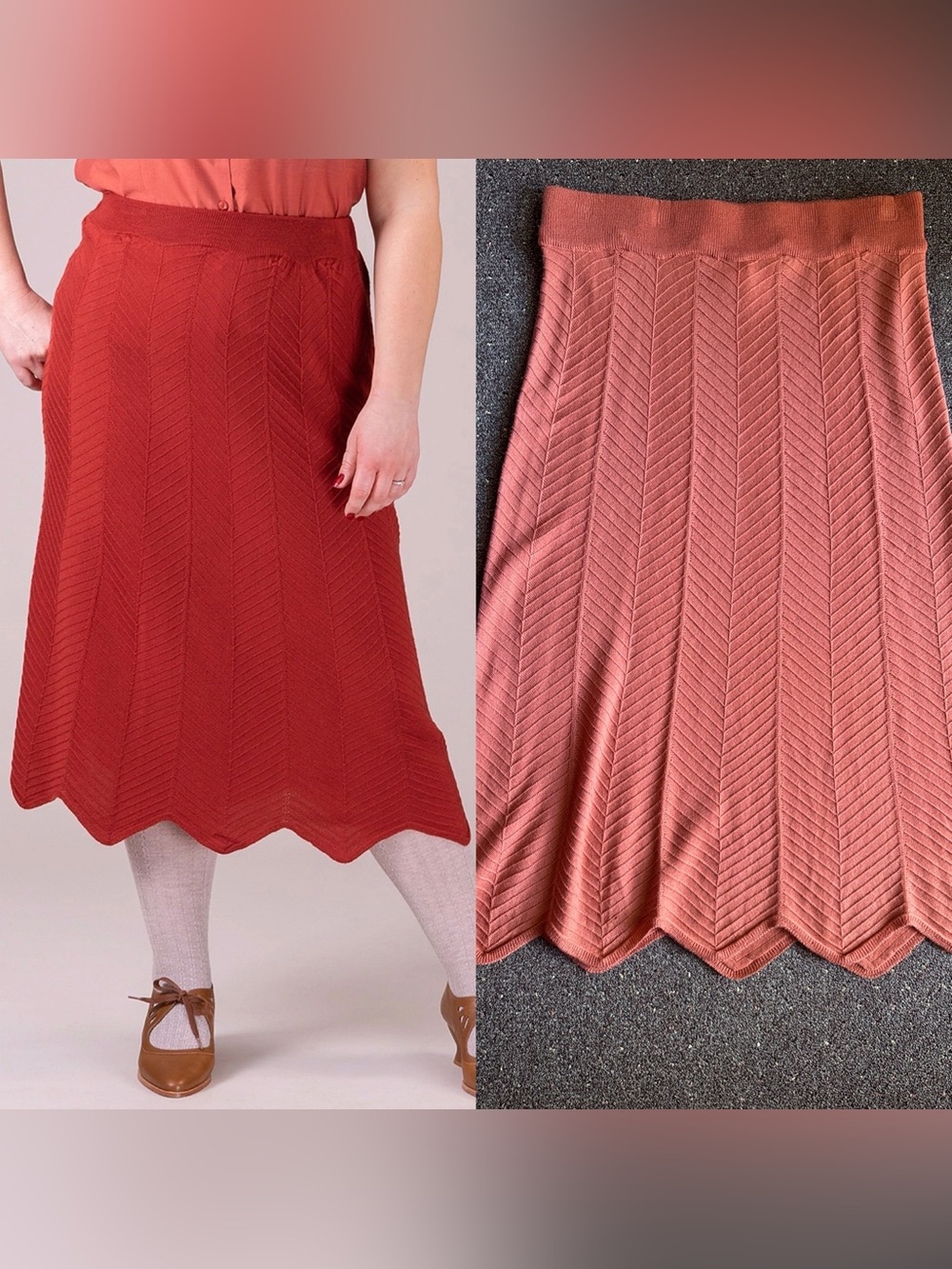 Emmy Design deco darling Coral Knit Midi Skirt wool
